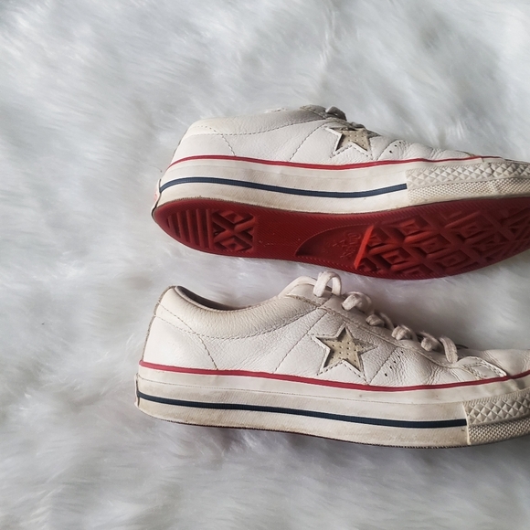 Converse One Star Deadstock Leather Sneakers,woman Size 8.5,men Size 6.5 - Picture 3 of 5